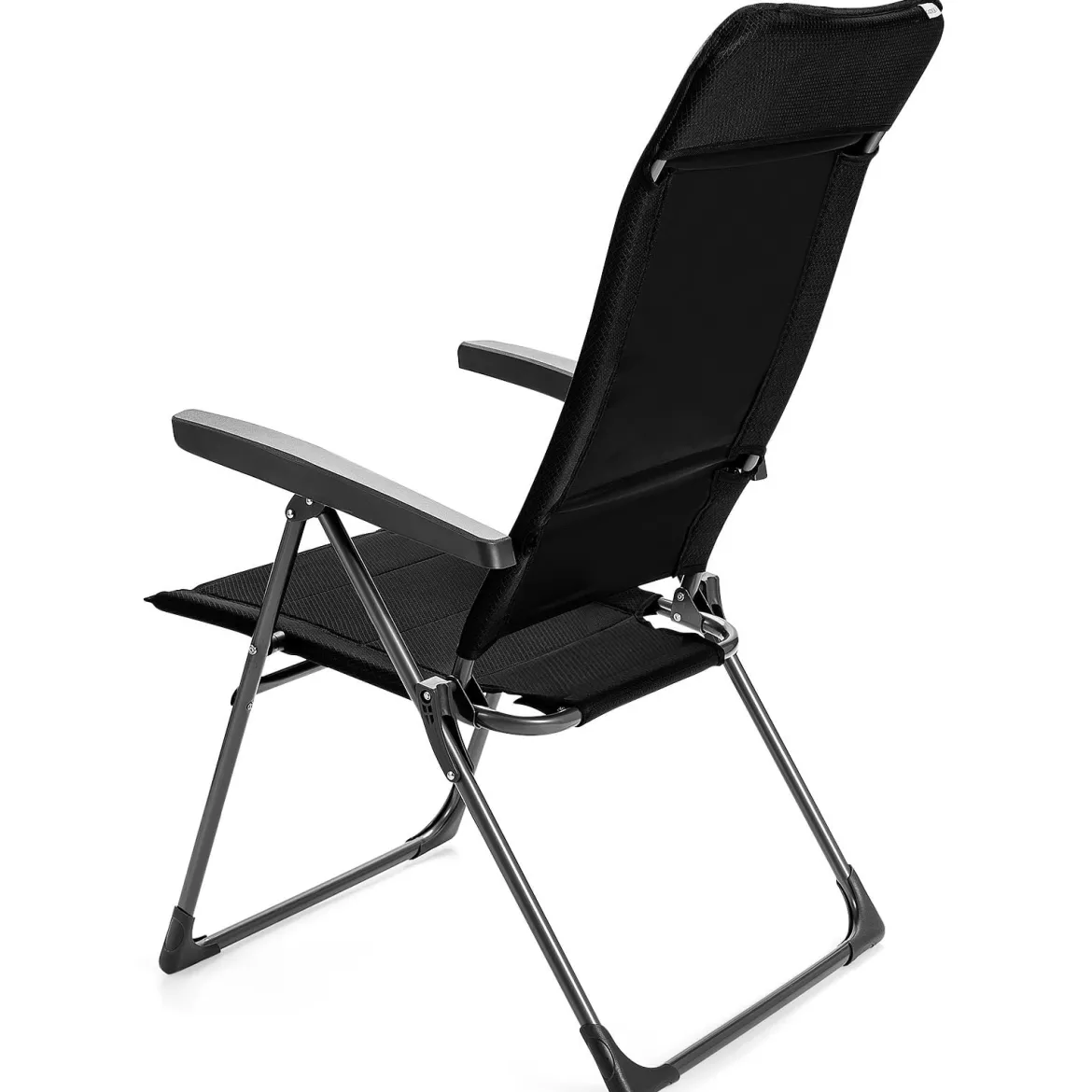 2er-Set Esszimmerstühle tragbare Campingstühle mit verstellbarer Rückenlehne Klappsessel Schwarz