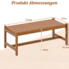 2er Set Gartenbank aus Holz Outdoor Holzbank mit Teaköl-Finish und Geschwungener Sitzfläche