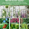 2er Set Garten Spalier für Kletterpflanzen Rostfreier Metall Pflanzenstützrahmen für Hochbeet