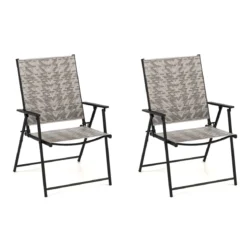 2er Set Gartenstühle aus Polyrattan mit Armlehnen Klappstühle Balkonstühle Terrassenstühle