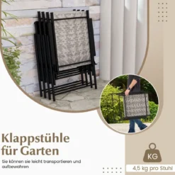 2er Set Gartenstühle aus Polyrattan mit Armlehnen Klappstühle Balkonstühle Terrassenstühle