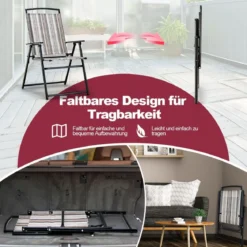 2er Set Gartenstühle Klappstühle mit Armlehnen 51 x 61,5 x 92 cm Grau