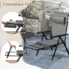 2er Set Gartenstühle mit ausziehbarer Fußstütze Hochlehner Klappstühle mit 10-fach verstellbarer Rückenlehne