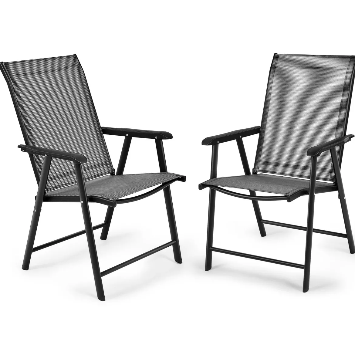 2er Set Gartenstuhl Klappstuhl Terrassenstuhl für Campingausflüge Campingstuhl klappbar Grau