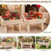 2er Set Hochbeet aus Tannenholz mit Entwässerungsloch Halbfass Blumenkasten