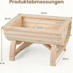 2er Set Hochbeet aus Tannenholz mit Entwässerungsloch Halbfass Blumenkasten