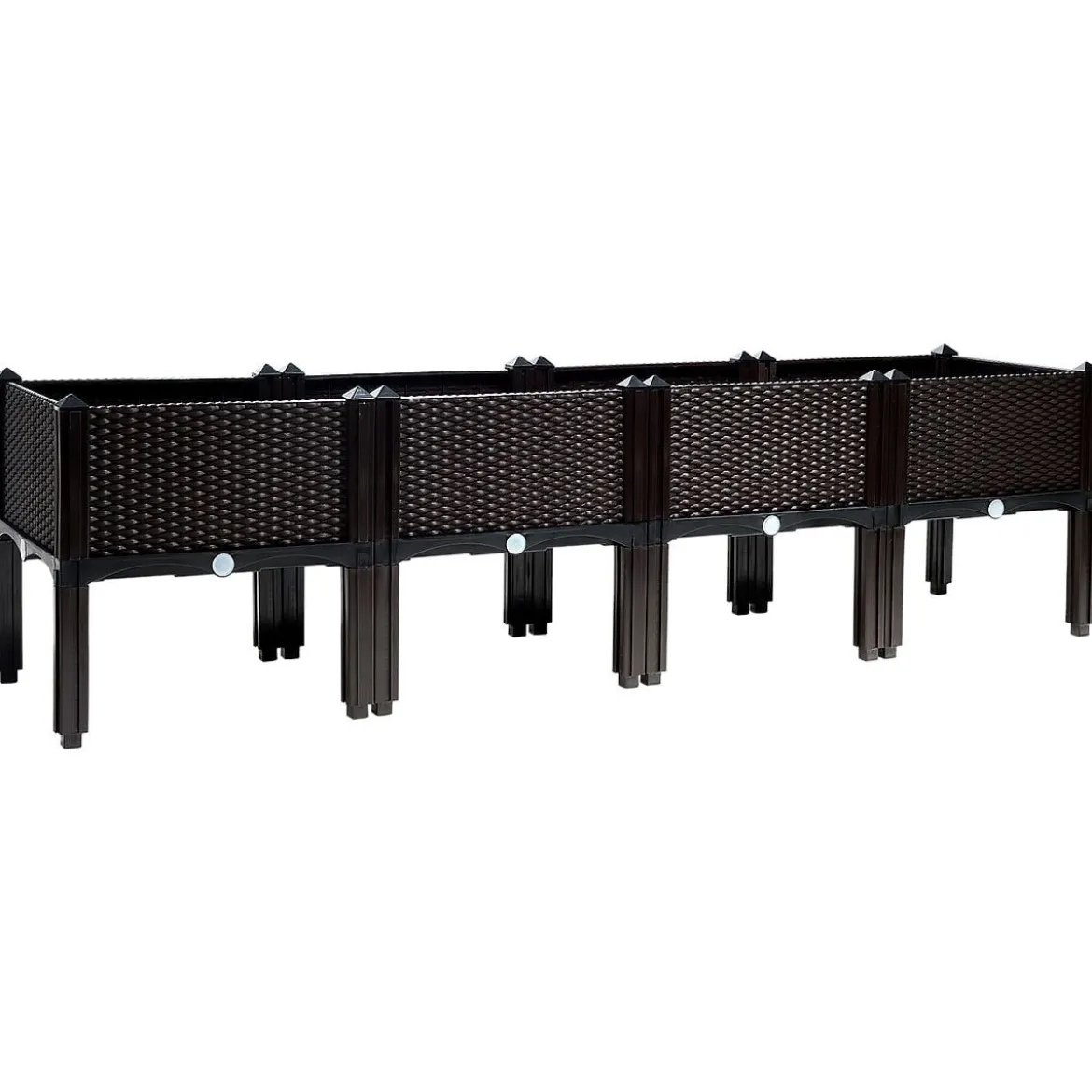 4er Set Hochbeet Blumenbeet Pflanzenbeet Blumenkasten für den Garten Pflanzkasten Frühbeet Blumentrog Pflanzhaus Braun