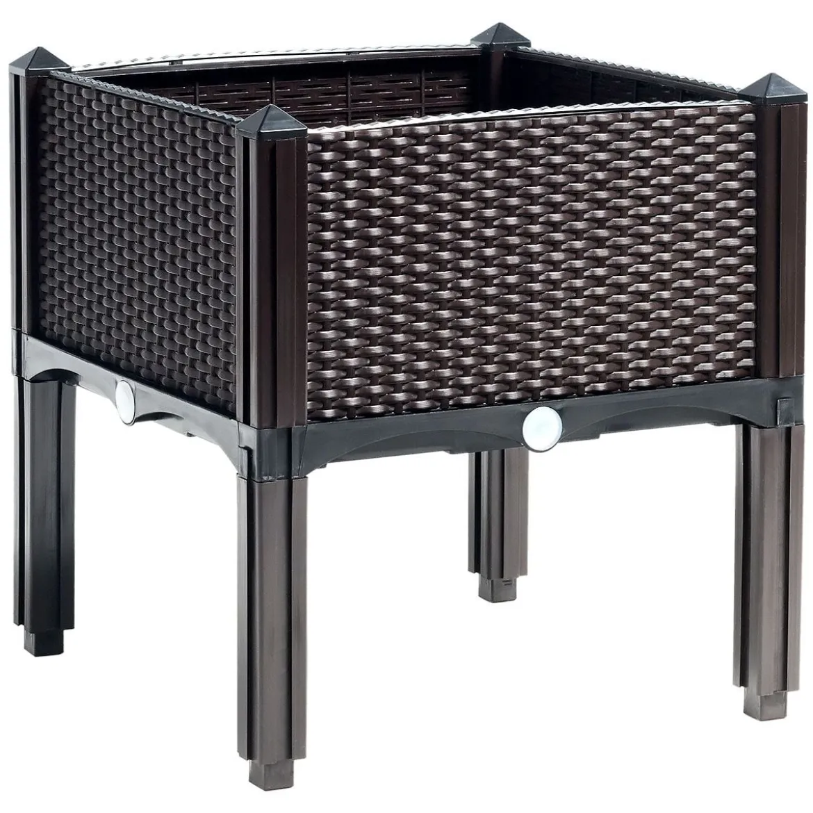 4er Set Hochbeet Blumenbeet Pflanzenbeet Blumenkasten für den Garten Pflanzkasten Frühbeet Blumentrog Pflanzhaus Braun