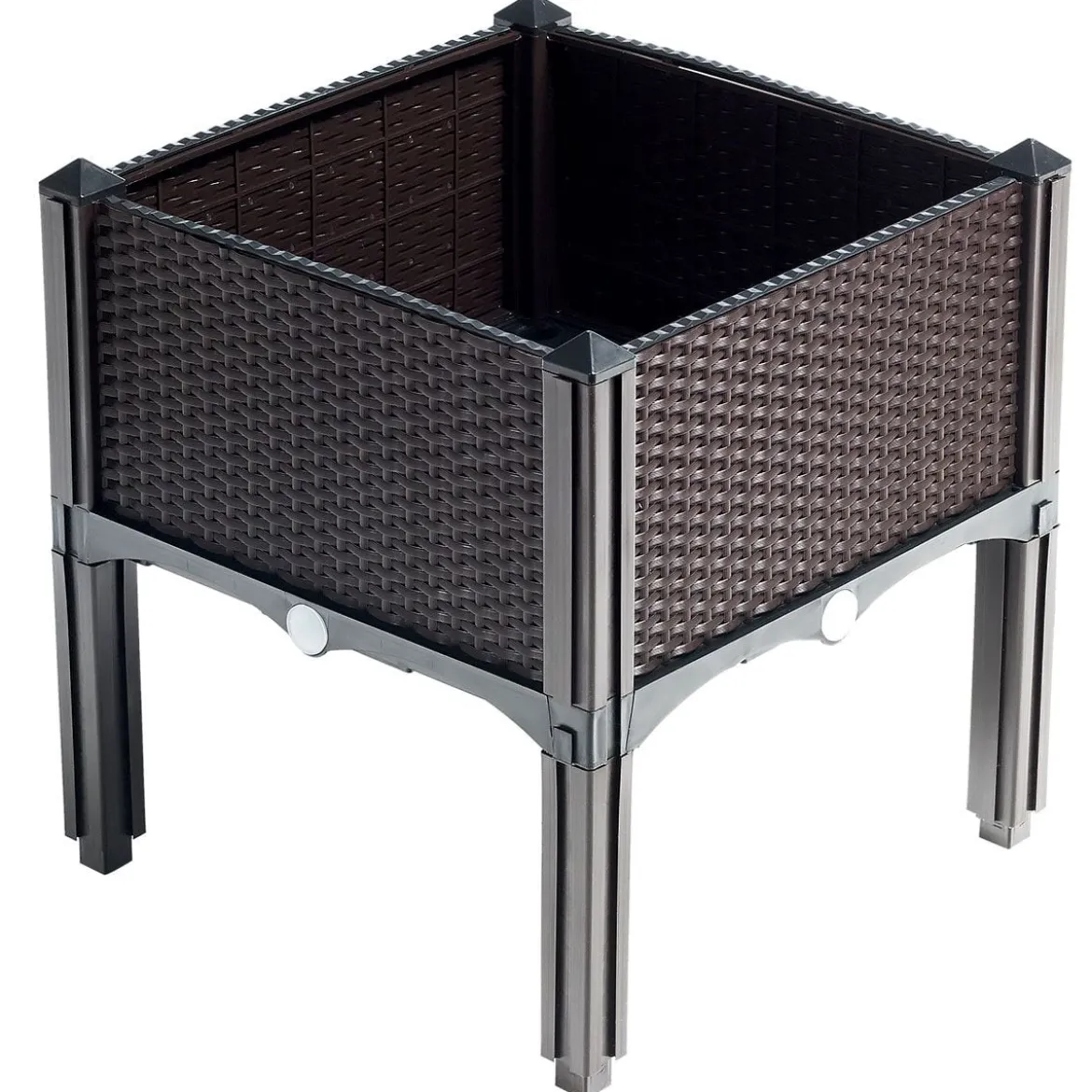 4er Set Hochbeet Blumenbeet Pflanzenbeet Blumenkasten für den Garten Pflanzkasten Frühbeet Blumentrog Pflanzhaus Braun