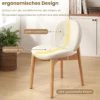 2er-Set Holz-Esstischstühle gepolsterte Küchenstühle mit Gummibaumholzbeinen Weiß