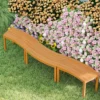 4er Set Holz Gartenbank ohne Rückenlehne Sitzbank Gebogene Holzbank Parkbank Natur