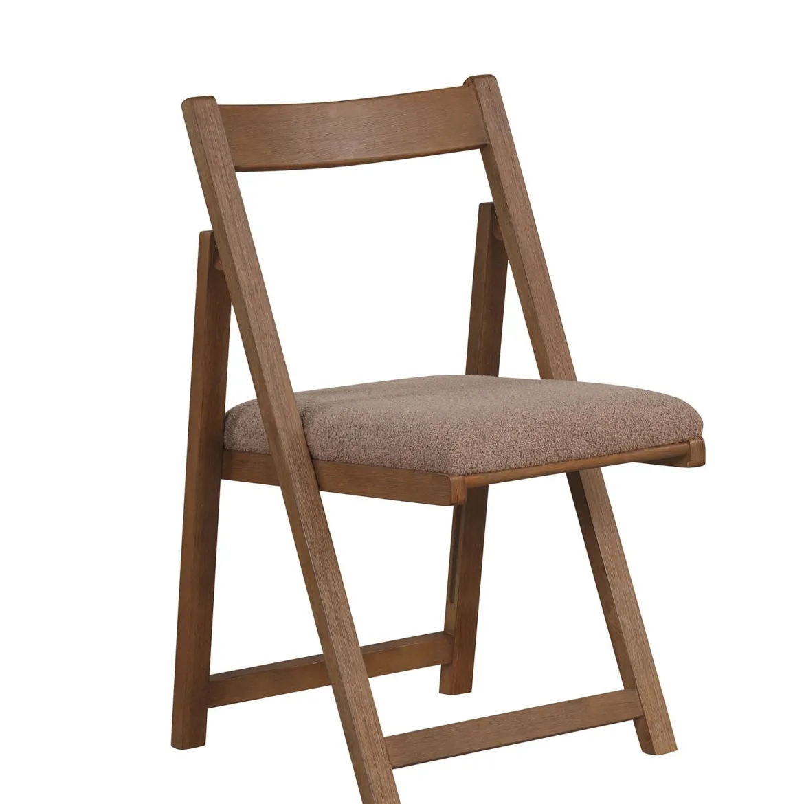 2er Set Holz Klappstühle mit Kissen Armless Stapelbare Esszimmerstühle Gepolsterte Stühle Walnuss