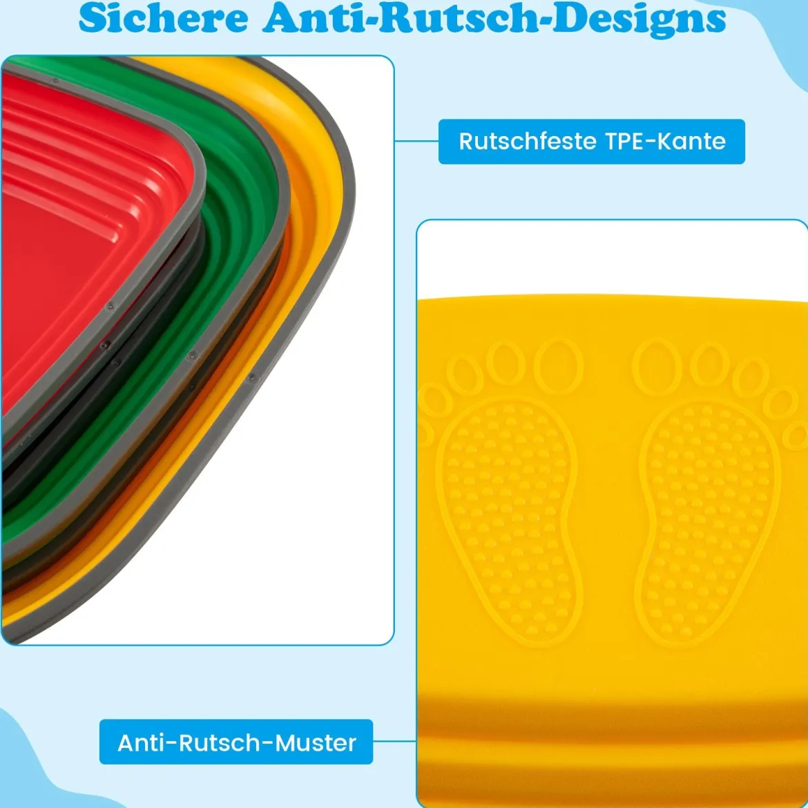 6er Set Kinder Balanciersteine Rutschfeste Stapelsteine Flusssteine Stepping Stones bis 80 kg Belastbar