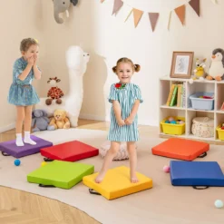 6er Set Kinder Quadratische Sitzkissen mit Griff & Reißverschluss Bodenkissen Stuhlkissen 40 x 40 cm