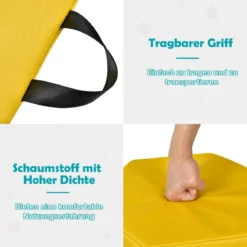 6er Set Kinder Stuhlkissen mit Griff & Reißverschluss Sitzkissen Sitzerhöhung Hauptkissen Bunt/Blau