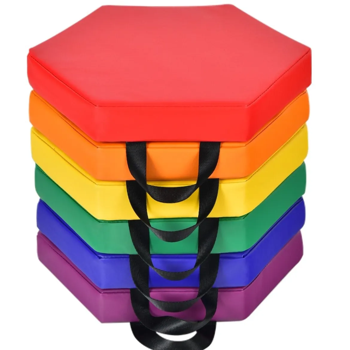 6er Set Kinder Stuhlkissen mit Griff & Reißverschluss Sitzkissen Sitzerhöhung Hauptkissen Bunt/Blau