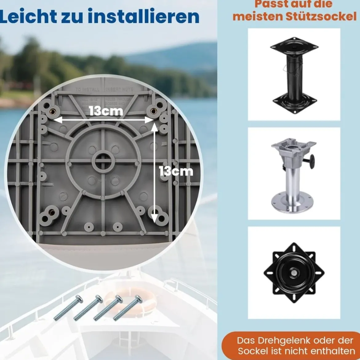 2er Set Klappbarer Bootsstuhl mit Schaumstoffpolsterung Bootssitz Gepolsterter Steuerstuhl