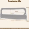 3er Set Klappbares Bettgitter mit Abnehmbarem Oxford-Stoffbezug Grau (2 Stücke 178 x 60 cm+ 1 Stück 148 x 60 cm)