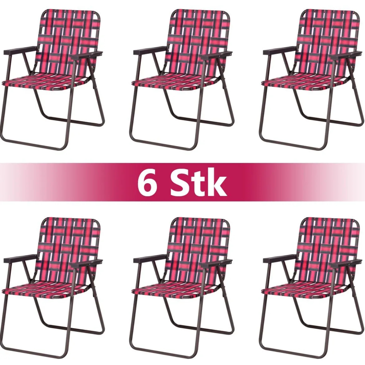 6er Set Klappstühle Outdoor Strandstuhl Gartenstuhl Campingstuhl bis 120kg