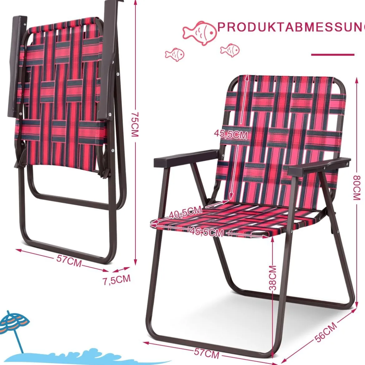 6er Set Klappstühle Outdoor Strandstuhl Gartenstuhl Campingstuhl bis 120kg