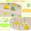3er Set Klettergerüst mit Rutsche & Kletterbogen & Doppelseitige Rampe Kletterdreieck Natur