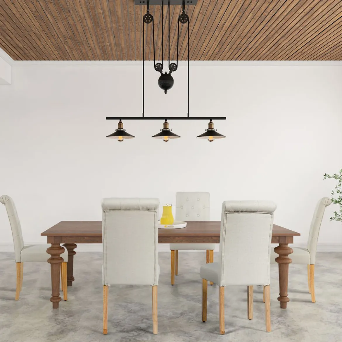 2er-Set Knopfgetuftete Esszimmerstühle gepolsterte Stoffstühle mit Gummibaumholzbeinen Beige