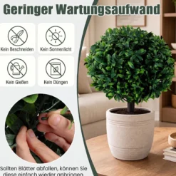 2er Set Künstliche Olivenbäume 65 cm Wetterfest mit Erdspießen Outdoor Grün