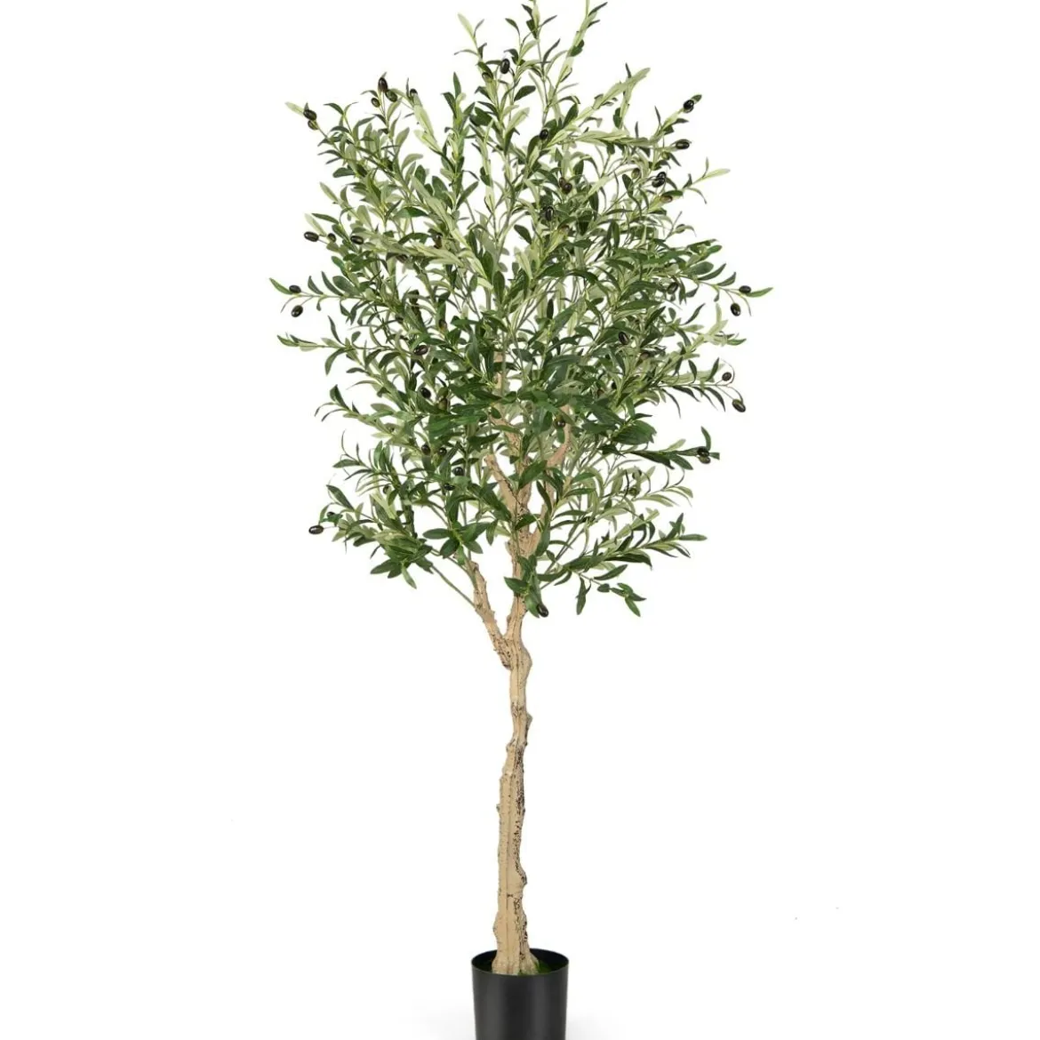 1/2er Set Künstliche Olivenbäume mit 1296 Blättern & 72 Früchten Olivenpflanzen 182 cm