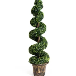 2er Set Kunstpflanze 120cm Künstlicher Spiralbaum Zimmerpflanze Im Blumentopf Dekopflanze