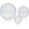 3er Set LED Dekokugel zum Hinhängen & Hinstellen LED Kugeln mit 435 LEDs Weihnachtsdeko