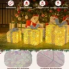 3er Set LED Geschenkboxen beleuchtete Weihnachtenboxen mit Schleifen Silber