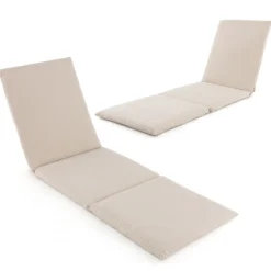2er Set Liegenauflage Auflage für Sonnenliege Polsterauflage für Gartenliege 182 x 59 x 4,5 cm Beige
