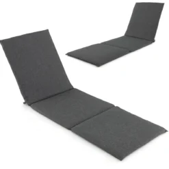 2er Set Liegenauflage Auflage für Sonnenliege Polsterauflage für Gartenliege 182 x 59 x 4,5 cm Dunkelgrau