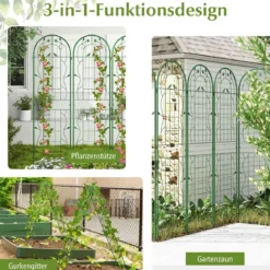 2er Set Metall Rankgitter Dekorativer Gartenzaun Freistehende Rankhilfe 180 x 50 cm