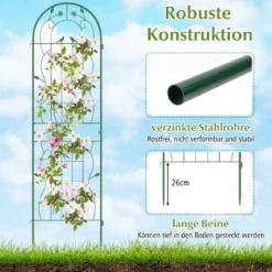 2er Set Metall Rankgitter Dekorativer Gartenzaun Freistehende Rankhilfe 180 x 50 cm