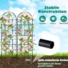 2er Set Metall Rankgitter Freistehender Gartenzaun zum Stecken Spalier 180 x 50 cm Schwarz