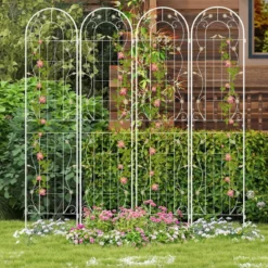 2er Set Metall Rankgitter zum Stecken Dekorativer Gartenzaun Freistehende Rankhilfe