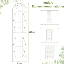 2er Set Metall Rankgitter zum Stecken Dekorativer Gartenzaun Freistehende Rankhilfe