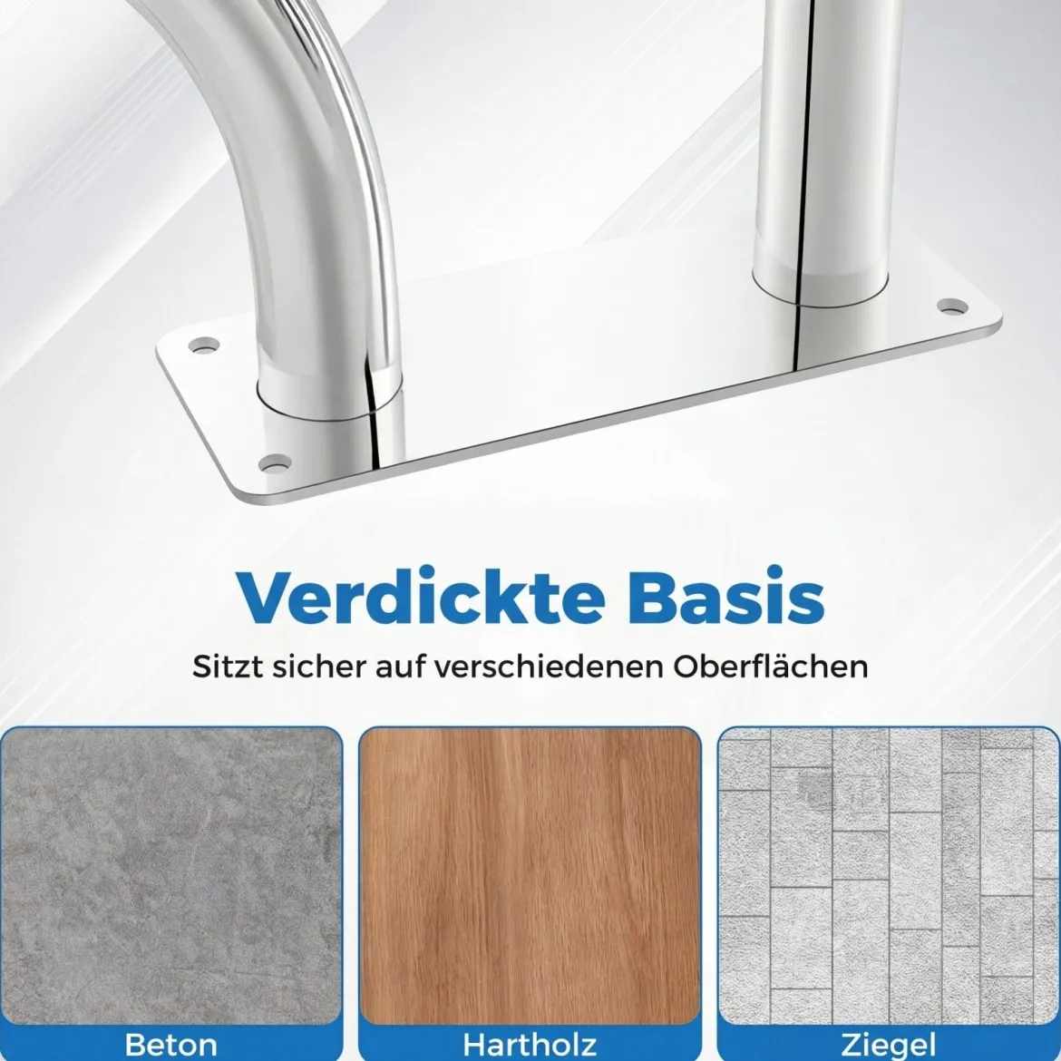 2er Set Pool Handlauf mit Griffabdeckung 304 Edelstahl Einstiegshilfe 250 kg Tragfähigkeit Schwimmbad Haltegriff