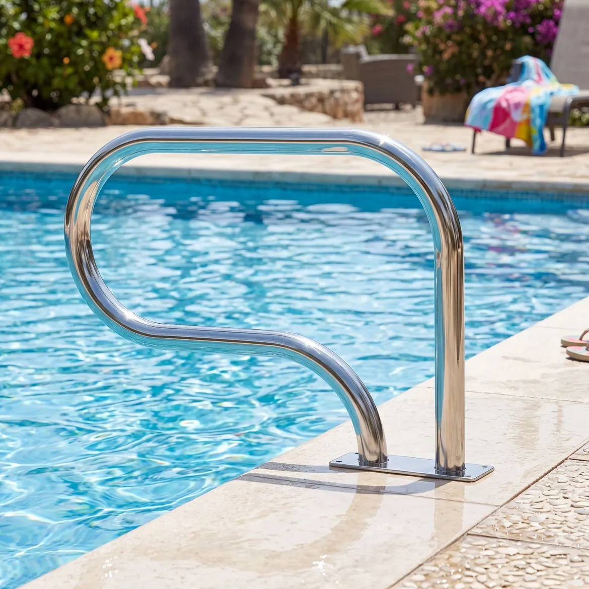 2er Set Pool-Handlauf 82,5 x 57 cm Pool Haltegriff aus Edelstahl Sicherheitsgriff für Schwimmbad bis 180 kg Belastbar