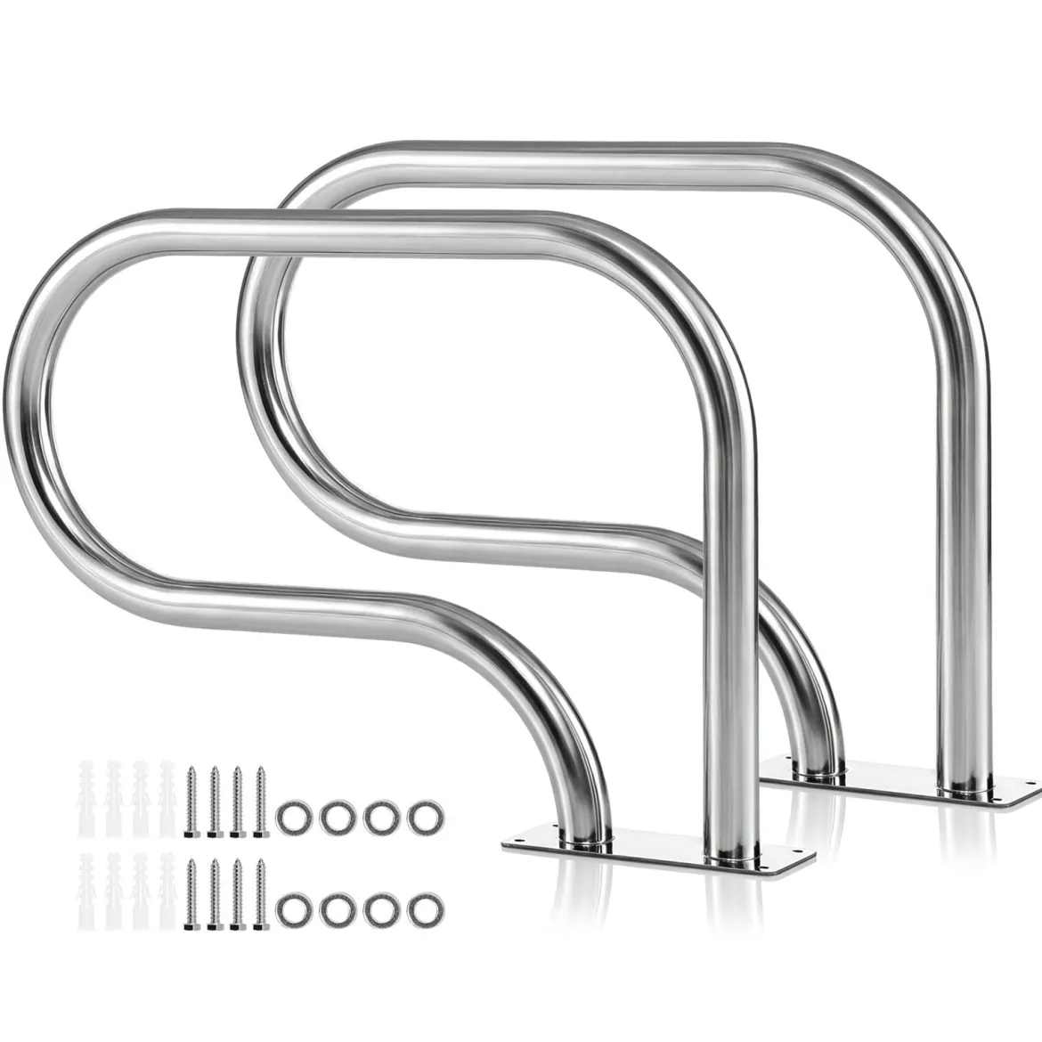 2er Set Pool-Handlauf 82,5 x 57 cm Pool Haltegriff aus Edelstahl Sicherheitsgriff für Schwimmbad bis 180 kg Belastbar