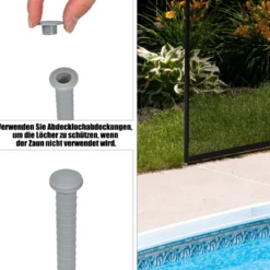 2er Set Poolzaun Kinderschutzzaun Schutzzaun Poolschutzaun Teichzaun 366 x 122 cm