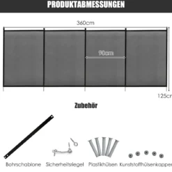 2er Set Poolzaun Kinderschutzzaun Schutzzaun Poolschutzaun Teichzaun 366 x 122 cm