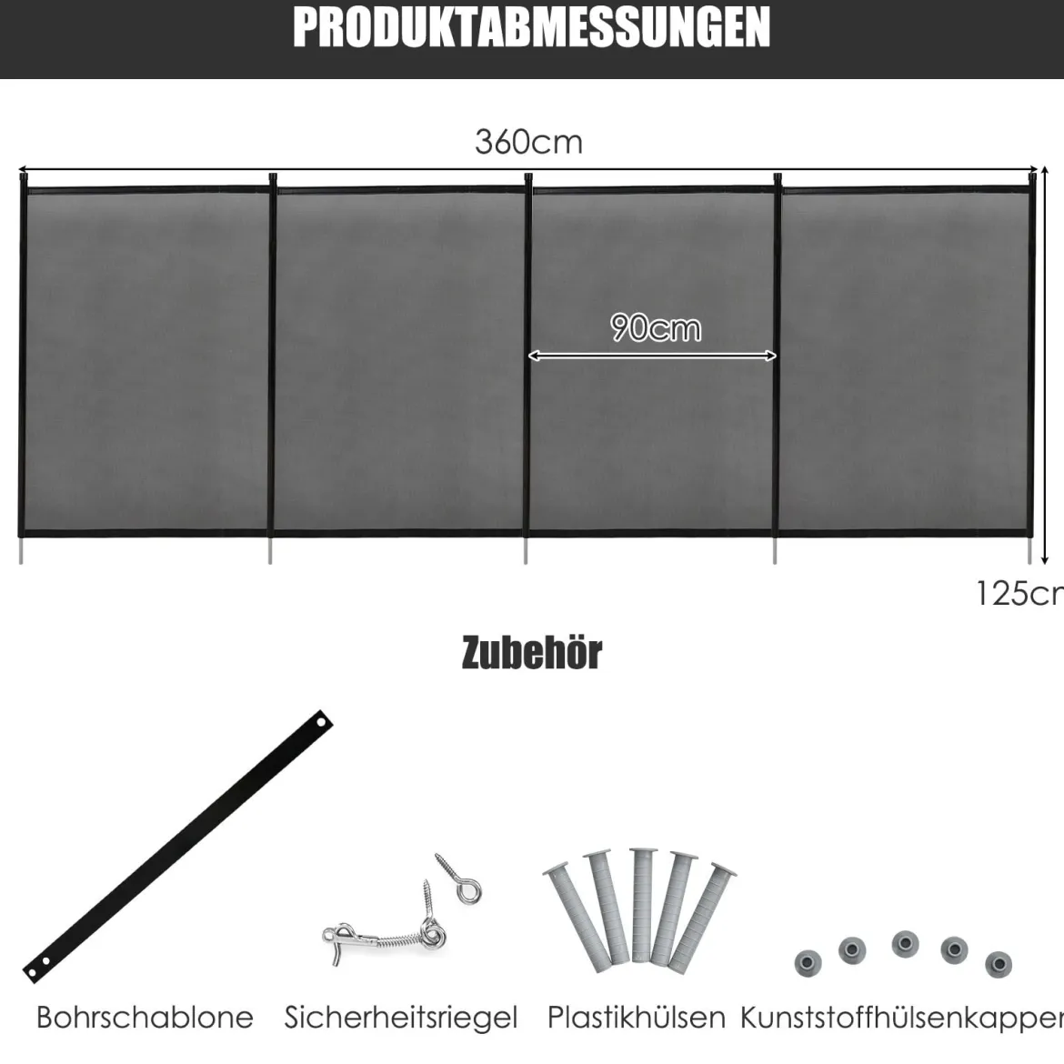 2er Set Poolzaun Kinderschutzzaun Schutzzaun Poolschutzaun Teichzaun 366 x 122 cm