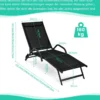 2er Set 5-Position Verstellbare Terrasse-Lounges mit Atmungsaktivem Sitz für Outdoor Schwarz