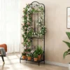 2er Set Rankgitter Metall 3 in 1 dekorativer Gartenzaun & Blumenregal & Pflanzstütze Schwarz