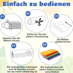 5er-Set Ruhematten für Kinder dicke Schaumstoff-Mittagsschlafmatten für den Boden Bunt