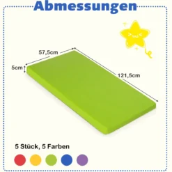 5er-Set Ruhematten für Kinder dicke Schaumstoff-Mittagsschlafmatten für den Boden Bunt
