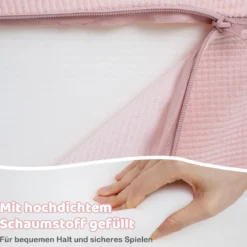 5er Set Schaumstoff Bausteine mit Ballgrube (Bälle nicht enthalten) & Cordstoff-Bezügen Kletterblöcke Spielbausteine Rosa