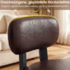 2er Set Sitzhocker mit Rückenlehne & Kunstlederbezug Gepolsterter Hocker bis 150 kg Tragkraft Braun